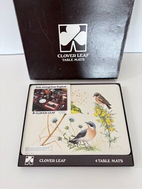 CLOVER LEAF 70’s “Summer Visitors” Table Place Mats 4 Ct United Kingdom 11.5x8.5
